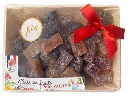 Lucien Georgelin Pâtes de Fruits Assorties 1kg | Sans colorants ni aromes artificiel - cassis/fraise/abricot/poire/framboise/rhubarbe