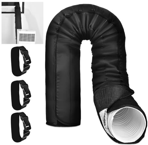 YoleShy Portable AC Hose Insulation Sleeve Thick Heat Resistant Portable Air Conditioner Hose Cover Wrap Easy Installation AC Duct Insulation Wrap Fits 5 and 5.9 Inch with 3 Adjustable Straps