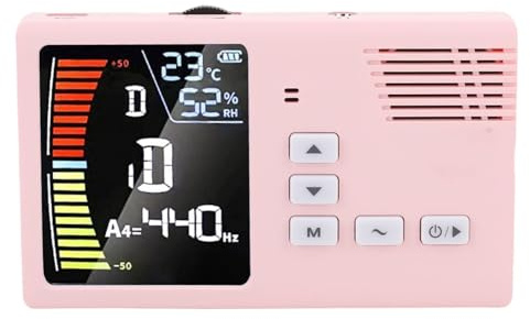 SUNGOOYUE Digitaler Metronom-Tuner, Wiederaufladbares 3-in-1-LED-Display mit Hochauflösendem Bildschirm, Genaue Stimmung für Guzheng Guqin Pipa, Zubehör für Volksmusikinstrumente (Rosa)
