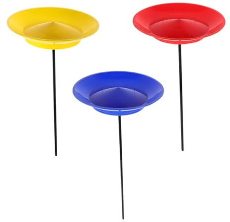 GLSTOY Ensemble de 3 Assiettes de Jonglerie avec Bâtons pour Jeux D'adresse Adultes, Plastique Léger, Outil Professionnel pour Spectacles Artistiques et Entraînement D'équipe