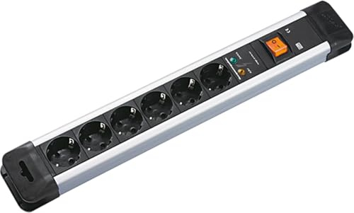 Bachmann 330.104 Schukosteckdosenleitung 6-fach, Schwarz
