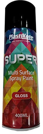 Plasti-kote PKT1100 1100 400ml Super Gloss Spray Paint- Super Black (Packaging may vary)