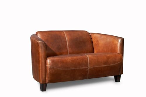 Clubsofa Rocket 2-Sitzer Echtleder Sofa Couch Vintage Cigar Leder, Dunkelbraun