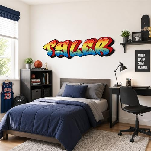 A Todo Color Graffiti Personalizado Nombre Niña Dormitorio de Niños Adhesivo de Pared Decoración Niños - Medium