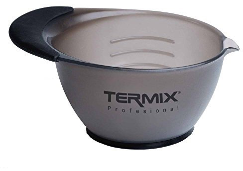 Termix professionelle Schüssel für Tönungen. Farbe: Schwarz. Widerstandsfähig und lichtdurchlässig. Messanzeige in ml und oz, von 45 bis 360 ml. Professionelles Färbezubehör für den Friseursalon