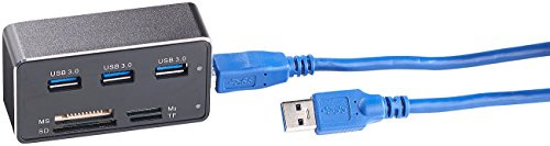 revolt Multikartenleser: USB-3.0-Hub mit 3 Ports und Multi-Kartenleser für SD, microSD, MS & M2 (Cardreader, Multifunktions Kartenleser, Card)