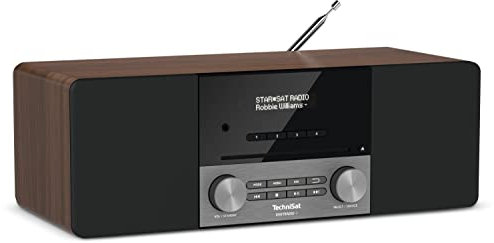 TechniSat DIGITRADIO 3 - Stereo DAB Radio Kompaktanlage (DAB+, UKW, CD-Player, Bluetooth, USB, Kopfhöreranschluss, AUX-Eingang, Radiowecker, OLED Display, 20 Watt RMS) nussbaum