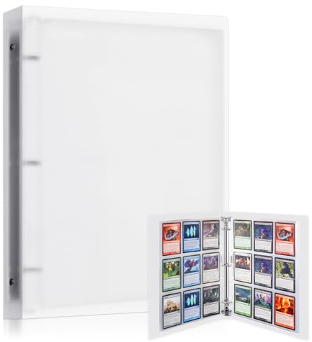 Lictin Raccoglitore Carte Maniche 540 Tasche (Bianco)-Album trasparente impermeabile con 540 tasche per carte da gioco - 30 pagina raccolta carta libro