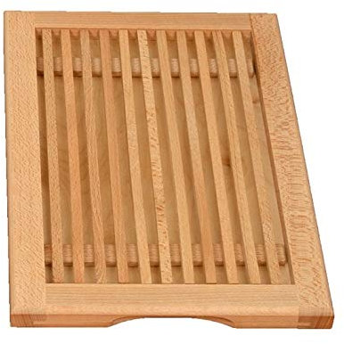 Tagliere Per Il Pane Legno Di Faggio 30 x 43 x 2,5 cm Con Raccoglibriciole