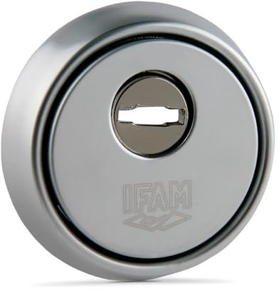 IFAM Escudo Cerraduras ES610, Sistema Protección Anti Mordaza y Anti, Placa de Acero, Color Cromo