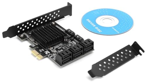 Dpofirs PCE8SAT-M01 - PCI-E zu SATA 3.0-Karte, 8-Port-SATA3.0-Erweiterungskarte, Kompatibel mit SATA6G/3G/1,5G Festplatten,PCI-E 1x/2x/4x/8x/16x Schnittstelle