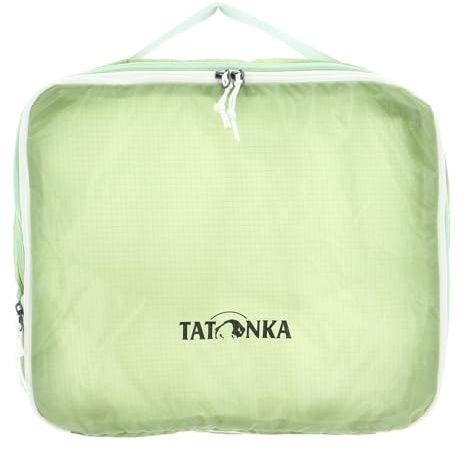 Tatonka Packwürfel SQZY Compression Pouch L (7L / 10L) - Ultraleichte und platzsparende Packtasche mit Reißverschluss - durchsichtig, komprimierbar und PFC-frei - 29 x 25 x 10 cm (grün)