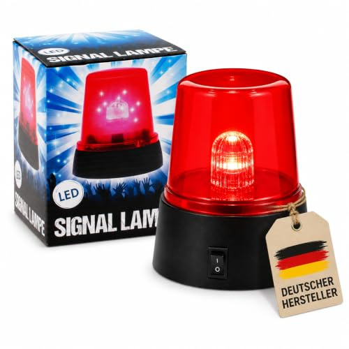 LED Signallampe Rot Blinklicht Diskolampe Feuerwehr Party Batteriebetrieb | LED-Signallampe mit Blinkeffekt, batteriebetrieben, Wandmontage, ideal für Disco, Party und Feuerwehr-Deko