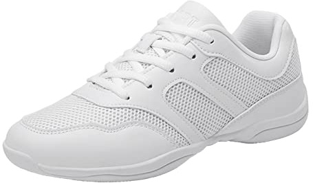 Scarpe da cheerleading, da donna, da bambina, per danza, ginnastica, jazz, yoga, allenamento, attività all'aperto, passeggiate, colore bianco, bianco, 33 EU