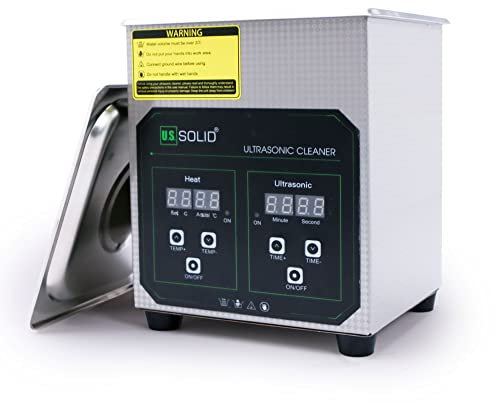 U.S. Solid Ultrasonic Cleaner, 40 KHz Stainless Steel Ultrasonic Cleaning Machine with Digital Timer and Heater for Industrial and Jewelry, 176℉ (2L)