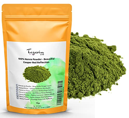 1Kg Hennapulver - Haare Mit Hübschen Kupferrotem Reflexion - Haarfärbung - 100% Natürlich, Rein und Ohne Zusatzstoffe | Feines Pulver