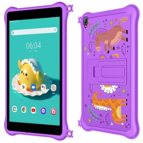 Blackview Tab 5 Kids Tablet Android 12, 8'' HD+ IPS Display, Quad-Core 5GB RAM+64GB Rom(1TB Scheda SD Esterna), Batteria 5580mAh, Fotocamera 0.3MP+2MP, WiFi Bluetooth, Dual Box Altoparlanti Violu