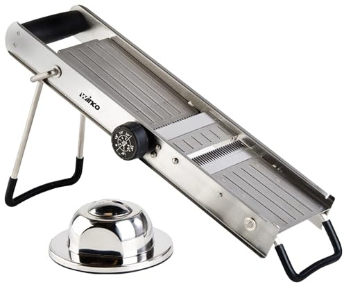 Winco Mandoline Slicer Set, Built-in Blades w/Handguard, S/S