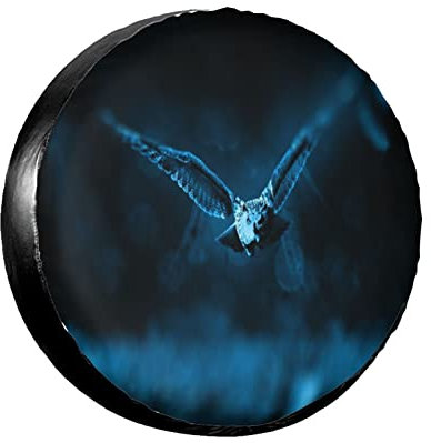 Autoreifen Tasche Owl Wildlife Night Elf Ging Auf Der Suche Nach Beute Waschbar Reifenschutzhülle Universal Reifenabdeckungen Für SUV Trailer Truck 16inch