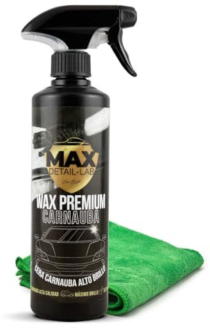 MAX DETAIL-LAB - Wax Premium - Cera Liquida Carnauba Auto Professionale, Lucida Carrozzeria, Potere Idrofobo Idrorepellente Protettiva, Facile da Usare, Kit Pulizia Detailing Shiny Car Moto, 500ml