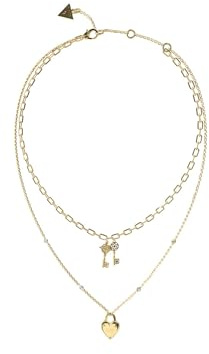 GUESS JUBN04216JWYGT-U Halskette mit Herz und Schlüsseln
