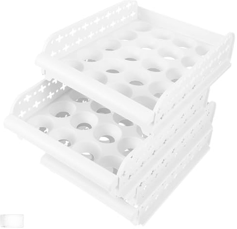 Uonlytech Huevos Huevera Apilable 30 Huevos/Almacenamiento Práctico Compatible Mayoría Refrigeradores