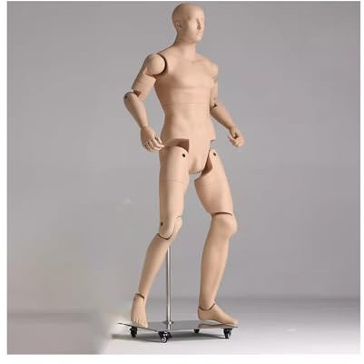 Schaufensterpuppe Männlich Männliche Mannequin-Gliedmaßen sind bewegliche Form, realistische Display-Kunststoff-Mobile-Metallbasis, für Bekleidungsgeschäft ( Color : Natural , Size : Style1 )