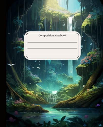 Composition Notebook College Ruled with Magical Landscape Illustration #2 | for School, Work | 110 pages | 7.5x9.25