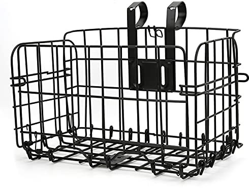 Nimomo Fahrrad Faltkorb Eisen Mountainbike Faltkorb Hinten Hängende Drahttasche Schwarz 1300g