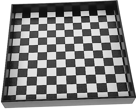 MUSISALY Aufbewahrungstablett Schachbrettmuster Kommode Arbeitsplatte Schmuck Lippenstift Tee Organizer Heimdekoration Tablett