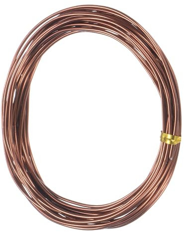 M METERXITY 1,5 mm Bonsai-Trainingsdraht, 16,4 Fuß Gesamtlänge eloxierter Aluminium-Bonsaidrähte für die Formgebung von Bonsaibäumen/Astfixierung/Stammfixierung/DIY-Basteln [Bronze]