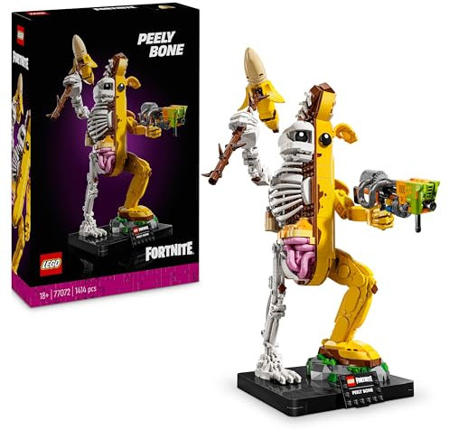 LEGO Fortnite Peely Bone - Incl. Paint Launcher & Peely Pick Pickaxe - Collectible Display Figure for Video Gaming Fans - DIY Building Kit for Adults - Great as Home or Office Decor - 77072