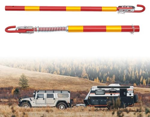 OUBUBY Auto Abschleppstange 1.8m Abschleppstange 5T Schleppstange mit Feder Dämpfung Zugkraft max. 5T Abschleppseil Pannenhilfe mit Maul Die Kupplung Kugelkopf Zugmaul Sicherheits Abschleppstange