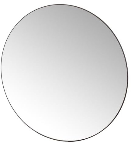 LOLAhome Specchio da parete rotondo nero in metallo e vetro da 49 cm