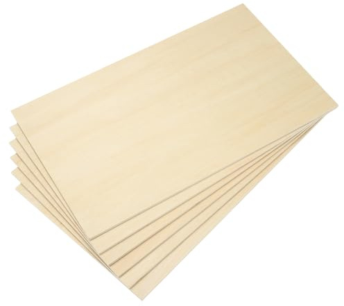PATIKIL 12x20x1/4 Basswood Sheets, 6 Pcs 6mm Plywood Sheets Balsa Wood Board Unfinished Thin Wood Squares Boards with Smooth Surfaces for Crafts Laser Cutting Models Engraving Staining