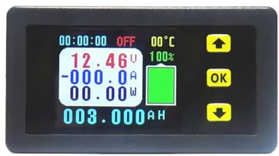Okeeyseda VA7510S Misuratore di Tensione e Corrente, 100A 6-75V/0V-120V DC Amperometro Voltmetro Uscita Monitor Carica e Scarica Della Batteria
