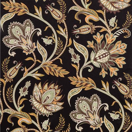 JOLIHOME Gold Retro Blumen Selbstklebende Tapete Abziehen und Aufkleben Kontaktpapier Gelb und Schwarz Wasserdicht Wandaufkleber Vinylrollen für Schränke Küche Dekor Wasserdicht 44.5x500cm