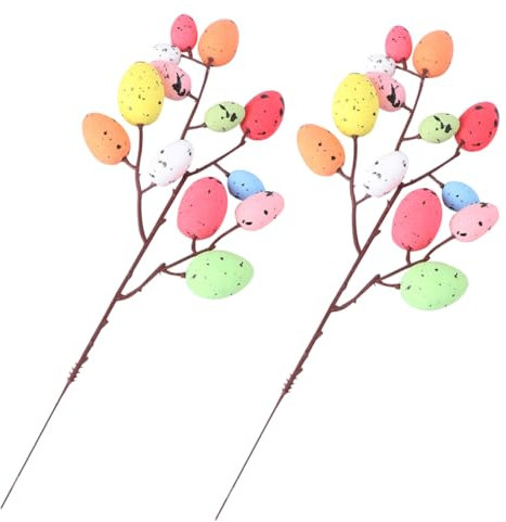 MAGICLULU 1 Satz Osterstecklinge Golden Vorgefüllte Ostereier Ostergras Baum Osterdekorationen Für Den Außenbereich Leere Ostereier Nest Eier Ostern Riesiges Osterei Eiersuche Schaum 2 Stück
