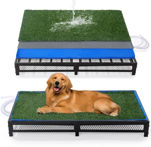 HOMBYS Porch Potty for Dogs with Drain, Artificial Grass Dog Potty Tray for Indoor & Outdoor,Pet Litter Box for Small & Large Dog,Puppy Toilet for Patio (47 L x 23 W x 6 H)