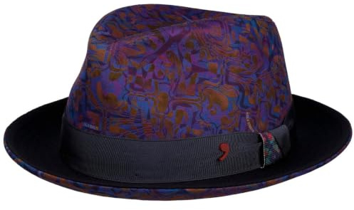 Alfonso D´Este Chapeau en Laine Bendrick FedoraD'Este Homme - Made in Italy Tissu avec Doublure, Ruban Gros Grain Automne-Hiver Hiver - M (56-57 cm) Lilas