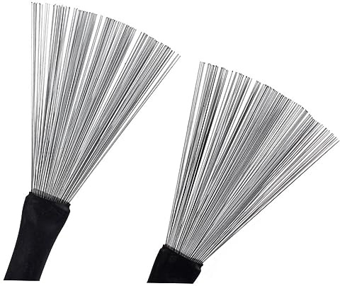 Baquetas de Madera 294mm Cepillo de Alambre, 2 Unidades | Color Beige, Mango Cómodo y Equilibrio de Volumen, Ayuda para Principiantes y Profesionales, Fácil de Guardar