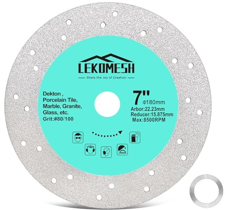 disco diamantato 180 - dischi per il taglio del vetro, lame per il taglio del granito, mole diamantate per lastre, pietra, piastrelle, marmo, granito, lame diamantate per vetro