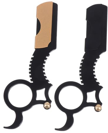 VALICLUD 2 Stück Vintage Rasierer Aus Edelstahl Mit Rutschfestem Griff Manueller Bartschneider Für Herren Kompakter Barbier Rasierer Für Reisen Und Präzision