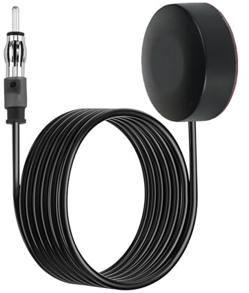 leruiyezs Antena Radio Coche Universal FM para Parabrisas, Antena de Radio de Coche con Conector DIN 3m y Cable de Extensión para Vehículo, Camión, SUV, Radio Estéreo, Fácil Instalación