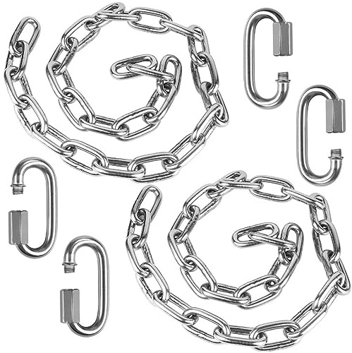 WWFFEN 2 catene di prolunga per poltrona sospesa in acciaio inox, 0,6 m, con 4 moschettoni, capacità di carico 680 kg, ricambio per parco giochi, yoga, sacco di sabbia altalene