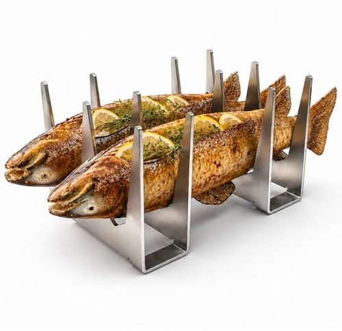 Fischhalter für Grill, Smoker, Räucher- Backofen