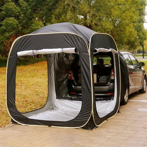 BKSXSOP Tailgate Awning Tent for Car Camping, Easy Setup Pop-Up Design with Extension Porch Rear Vehicle Connection