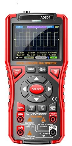 Multímetro de osciloscopio Digital 2 en 1, automotriz portátil AOS04, canal único, almacenamiento forma onda voltaje 10Mhz