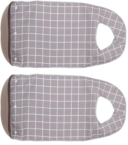 Housoutil Lot de 2 Bavoirs Adultes Imperméables avec Récupérateur de Miettes Détachable, Protection Lavable en Tpu et Pvc, pour Repas à Domicile des Personnes Âgées