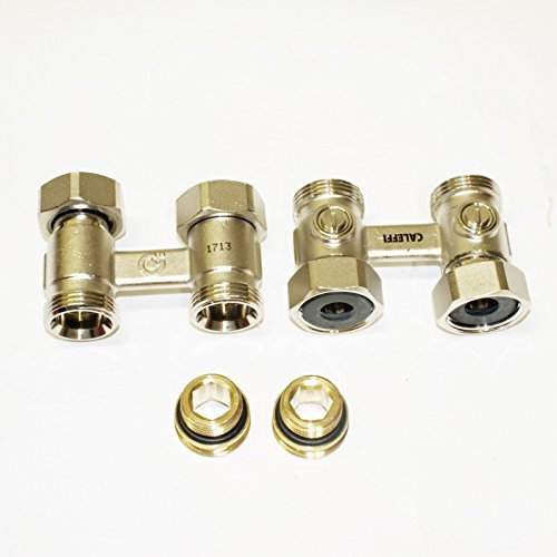 Caleffi Heizkörper Hahnblock Zweirohr Durchgang 1/2 x 3/4 Zoll